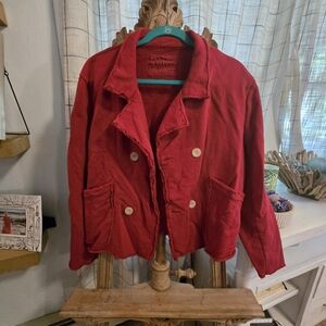 Frank & Eileen Vibrant Red Double-Breasted Blazer